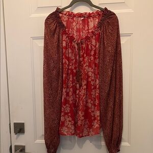 Floral Red Women's Top